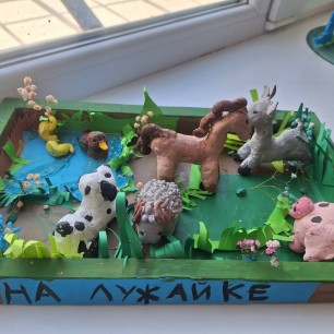 На лужайке