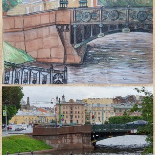 Пленэр в Михайловском саду, практика.