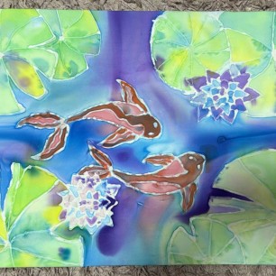 Роспись по ткани "Рыбки"