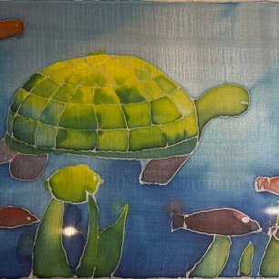 Роспись по ткани "Морская черепаха"