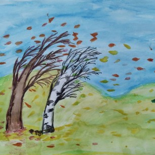 Листья по ветру летят