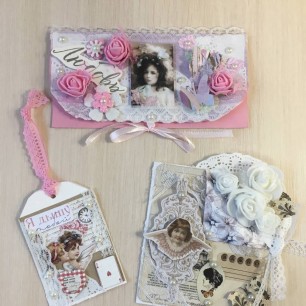 Комплект поздравительных изделий в технике скрапбукинг