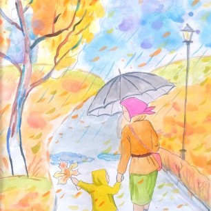 Под осенним дождём