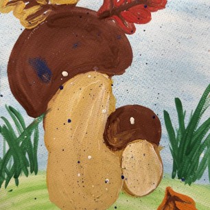 Грибочки с листочками