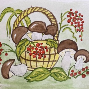 Лукошко с грибами
