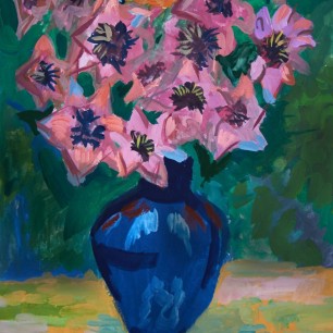 "Цветы в синей вазе"