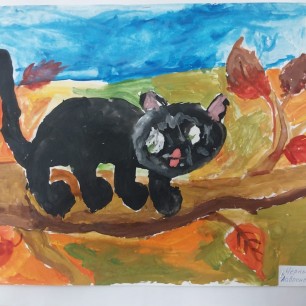 Осенняя прогулка кота Кузи