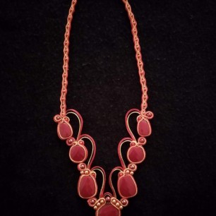 "Ожерелье  "Лана" в технике "сутажная вышивка"