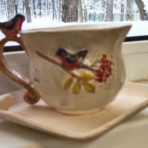 "Зимние птички" чайная пара