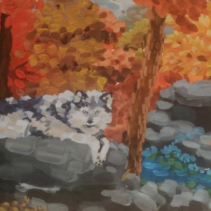 Волк в лесу