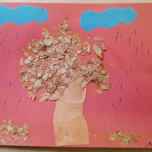 Поздняя осень, листочки опадают