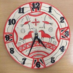 Часы. Мезенская роспись