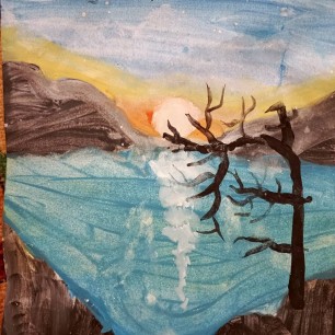 Закат на озере