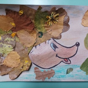 Ёжик в осеннем лесу