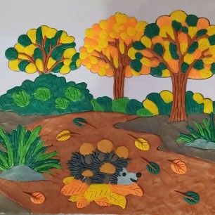 Ёжик в осеннем лесу!