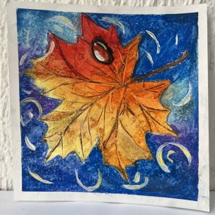 Осенний лист на воде