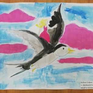 ""- Дюймовочка! Летим со мной в теплые края!""