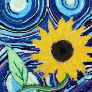 "Звëздная ночь сквозь лепестки подсолнуха"