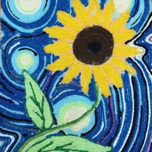 " Танец подсолнуха в небесах Ван Гога "