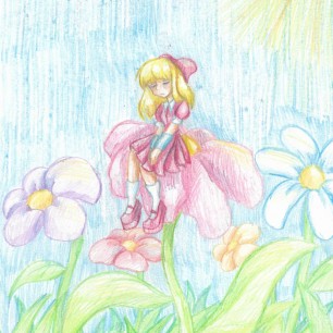 Дюймовочка на цветке