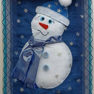 МОЙ ДРУГ СНЕГОВИК (панно 25/40 см)