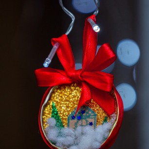 Елочная игрушка "Новогодний домик"