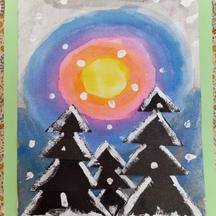 Ночь в зимнем лесу