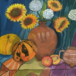 Натюрморт с подсолнухами
