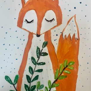 Первый снег и Лисичка.