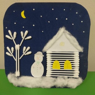 Снеговик и сказочный домик