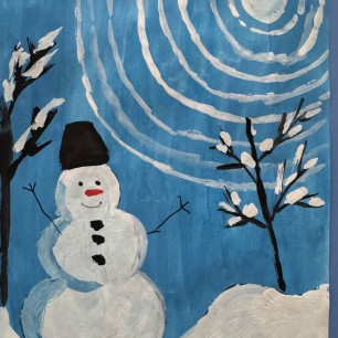 Веселый снеговик