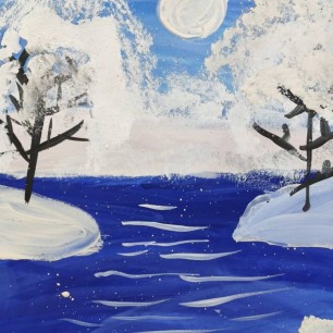 Первый снег в лесу