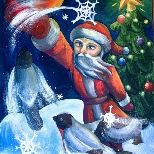 Дед Мороз и его пернатые помощники