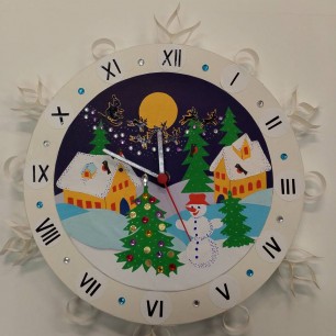 Механические часы. "Новый год к нам мчится"