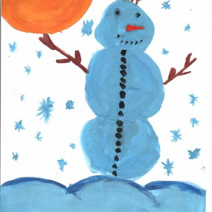 Веселый снеговик