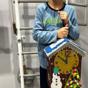 Новогодняя игрушка "Волшебные часы"