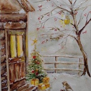Новогодняя акварель