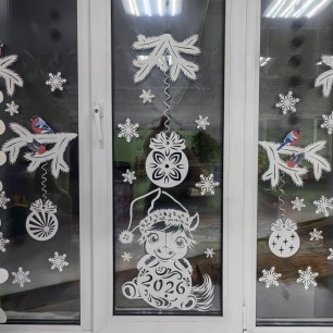 Новогодние чудеса на окнах
