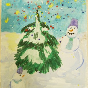 Снеговики и ёлочка