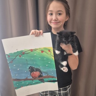 Пушистый снегирь