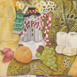 натюрморт новогодний снеговик