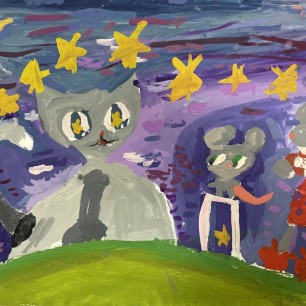 Кошка и мышонок