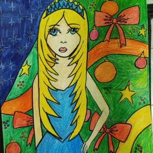 Снегурочка у ёлки