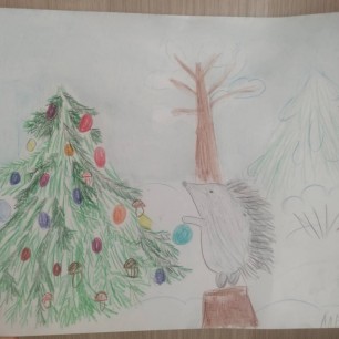 Ëжик готовится к Новому году