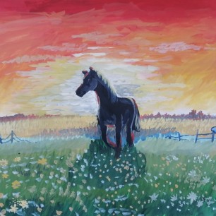 Лошадь в степи