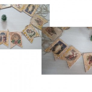 «Новогодние флажки в технике декупаж»