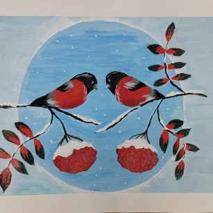 Снегири на рябине