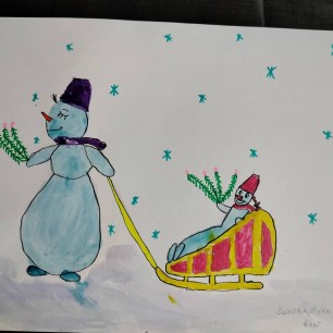 Веселые снеговики