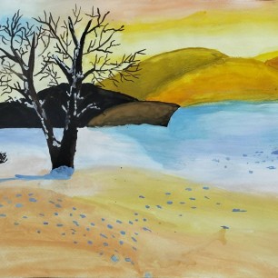 Закат зимой