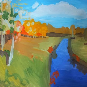 По мотивам картины И.Левитан "Золотая осень"